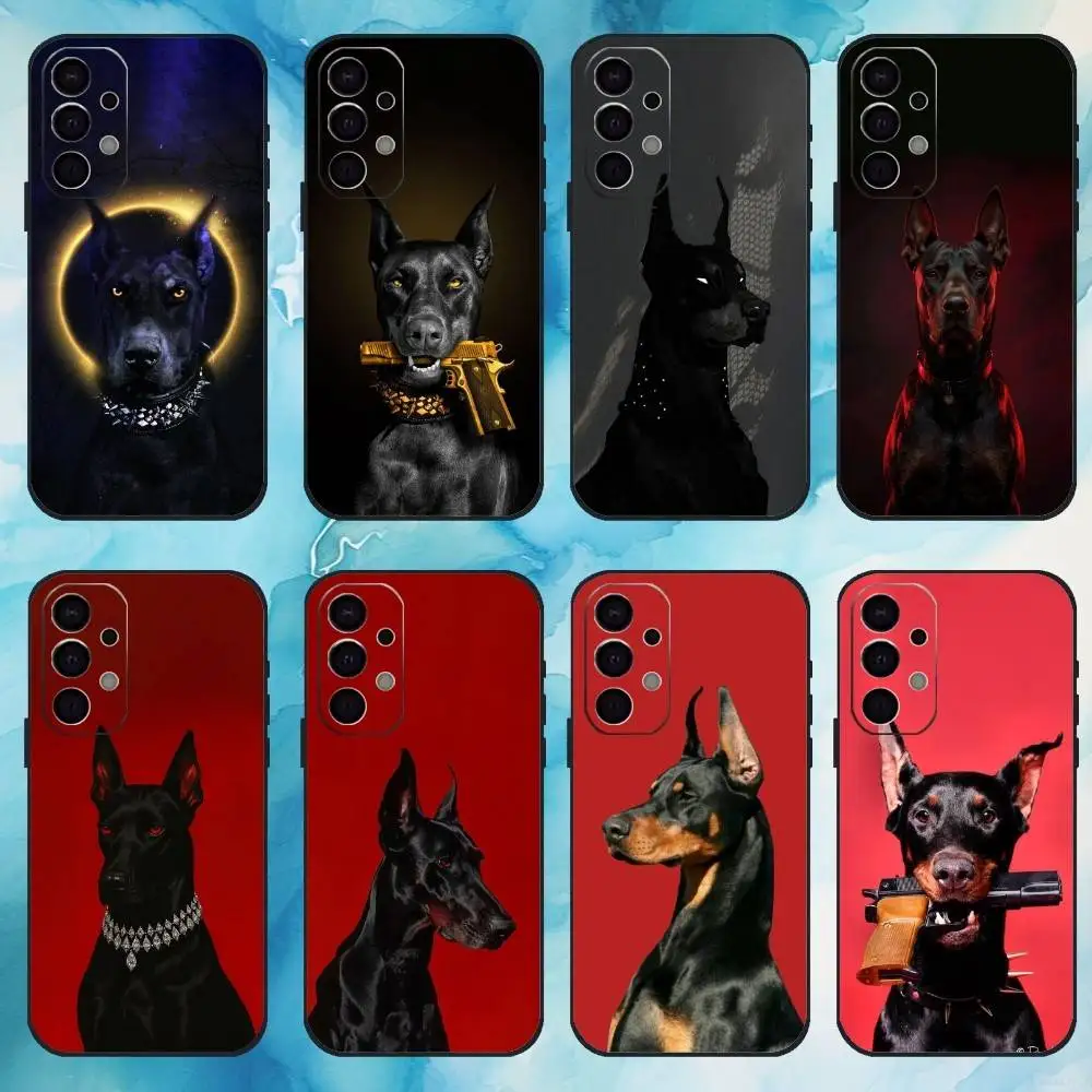 

Doberman Dog Phone Case For Samsung S25,24,23,22,30,21,10,9,Ultra,Plus,Lite,FE,4,5 G Soft Black Case