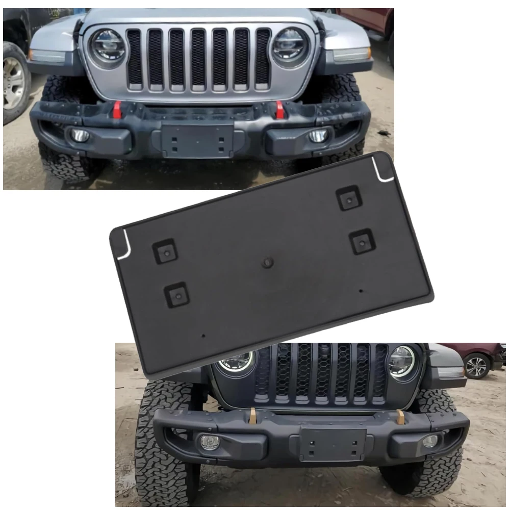 Car Front bumper License Plate frame Bracket For Jeep Wrangler JL JLU Gladiator JT 2018-2024 68295610AA ‎68293738AA CH1068150