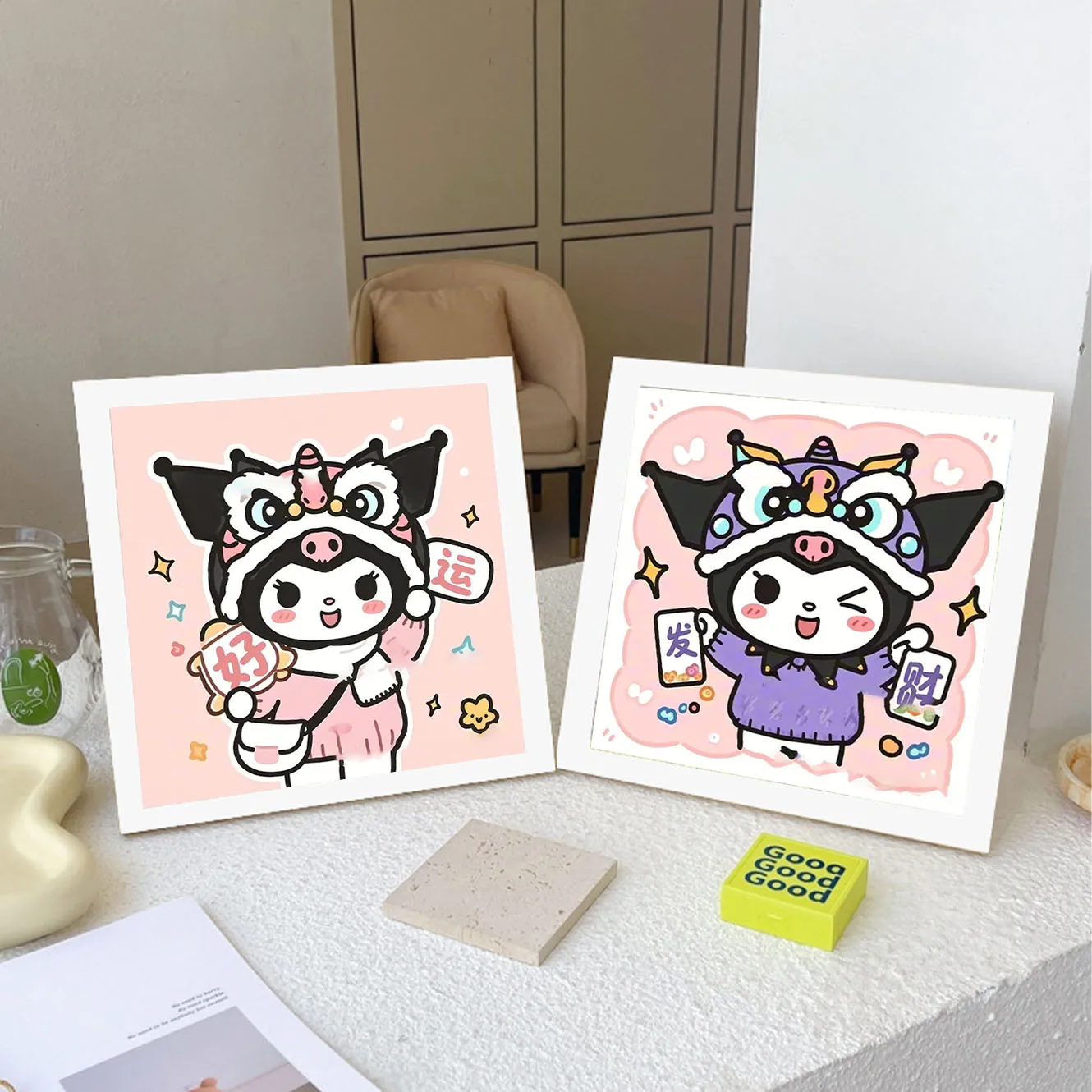 

Sanrio Kuromi Crystal Diamond Decorative Painting 5D DIY Cross Embroidery Kit Couple Handmade Art Painting Birthday Gift