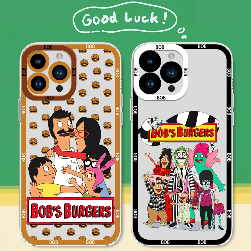 Cartoon Burgers B-Bobs Phone Case for Samsung S24 S23 S22 S21 A55 A54 FE PLUS ULTRA Transparent Bezel Cover