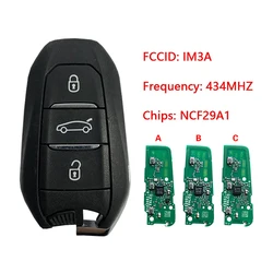 CN 009045   Oryginalny 3-przyciskowy inteligentny klucz z częstotliwością 433 MHz 128 AES Chip Nr części 98097814 ZD IM3A Keyless Go dla P-eugeot