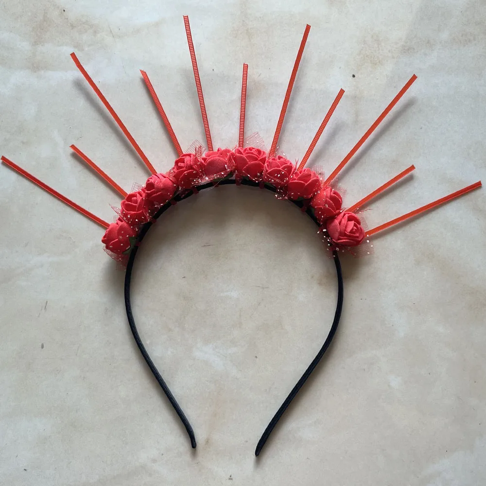 10pcs Girls Women's Halo Crown Headpiece Sunburst Sun Spiked Goddess Headband Crown Decoration for Costume Halloween Cosplay