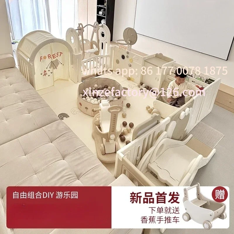 ベビーゲームフェンス ベビークライミングマット 保護フェンス 子供用地上這いマット 室内用小型ハウス