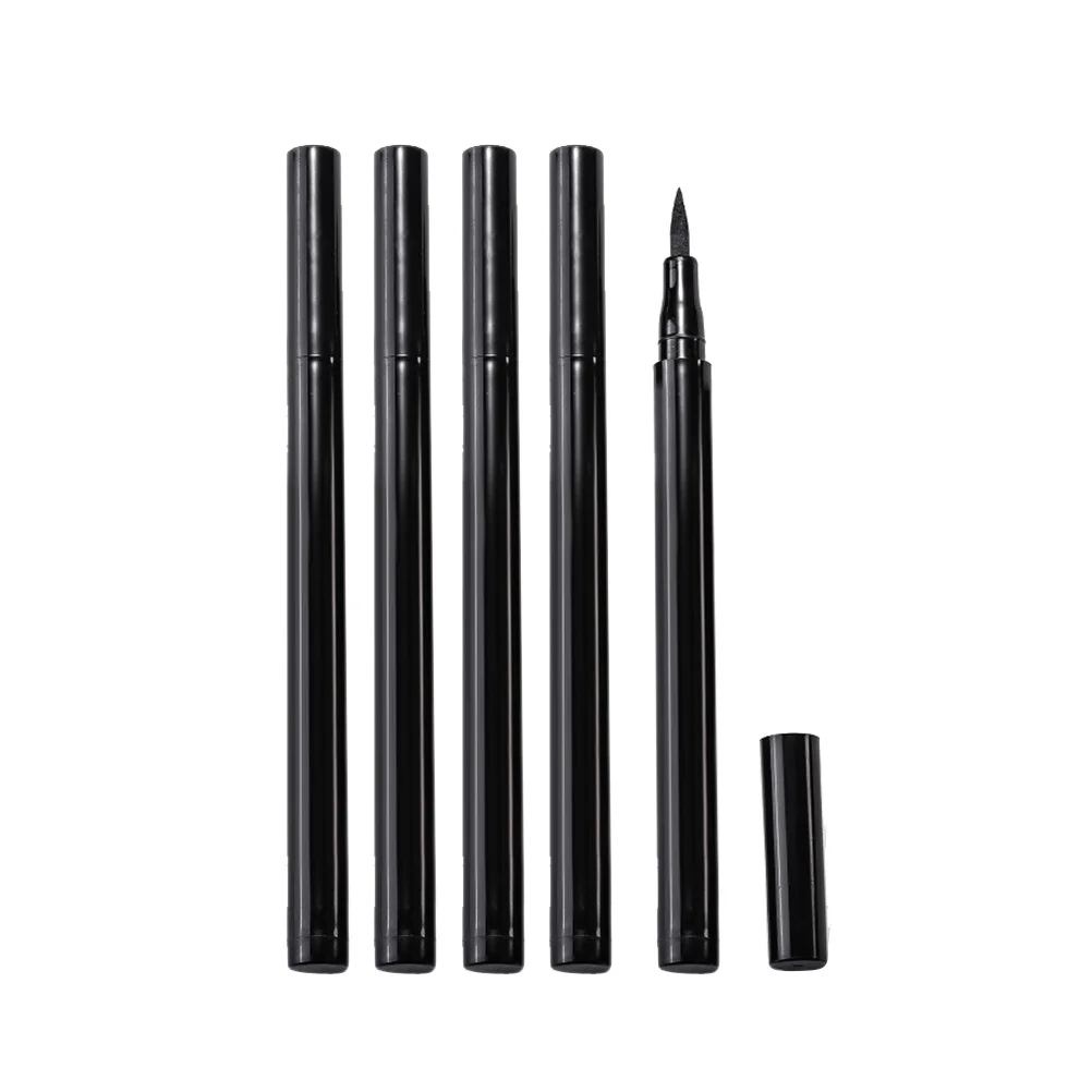 อายไลเนอร์แบบน้ำ 5 ชิ้น สีดำ กันน้ำ ไม่เลอะ แห้งเร็ว หัวแปรงละเอียด อุปกรณ์แต่งตาสำหรับผู้หญิง แฟชั่น ความงาม