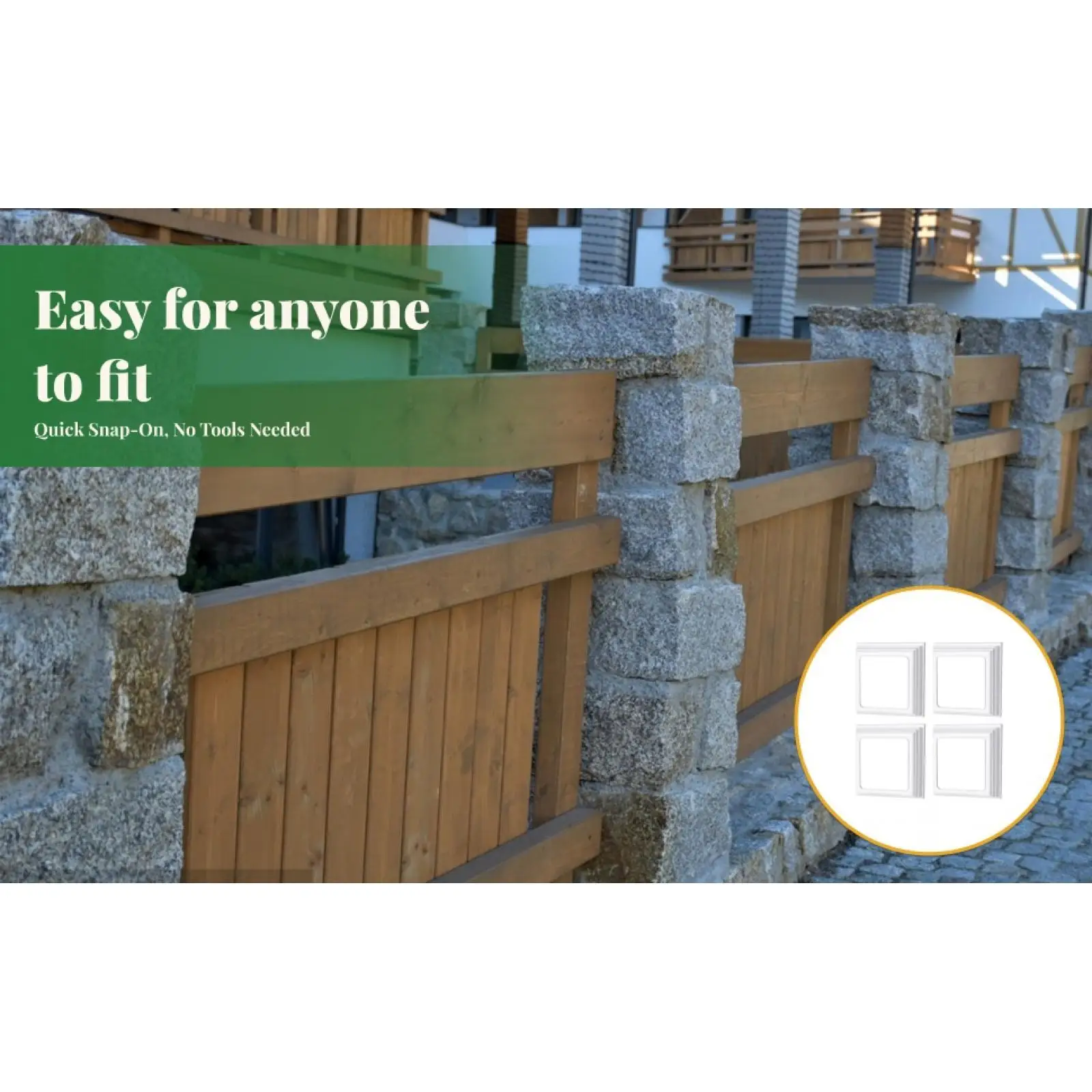 White Vinyl Column Skirt 4x4 Post Wrap Cover Base Sleeve Waterproof Smooth Surface for Fence Deck Porch Stair Rail Easy