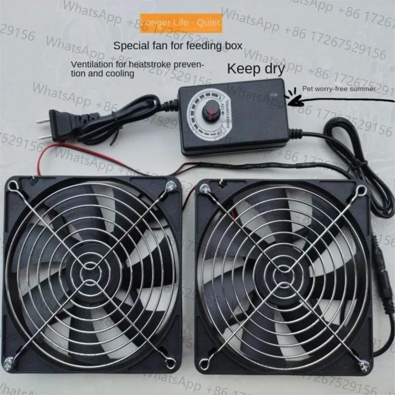 220V Adjustable Speed Ventilation Exhaust Fan with Controller - High Airflow, Dual Ball Bearing, Sizes 80mm 92mm 120mm 140mm