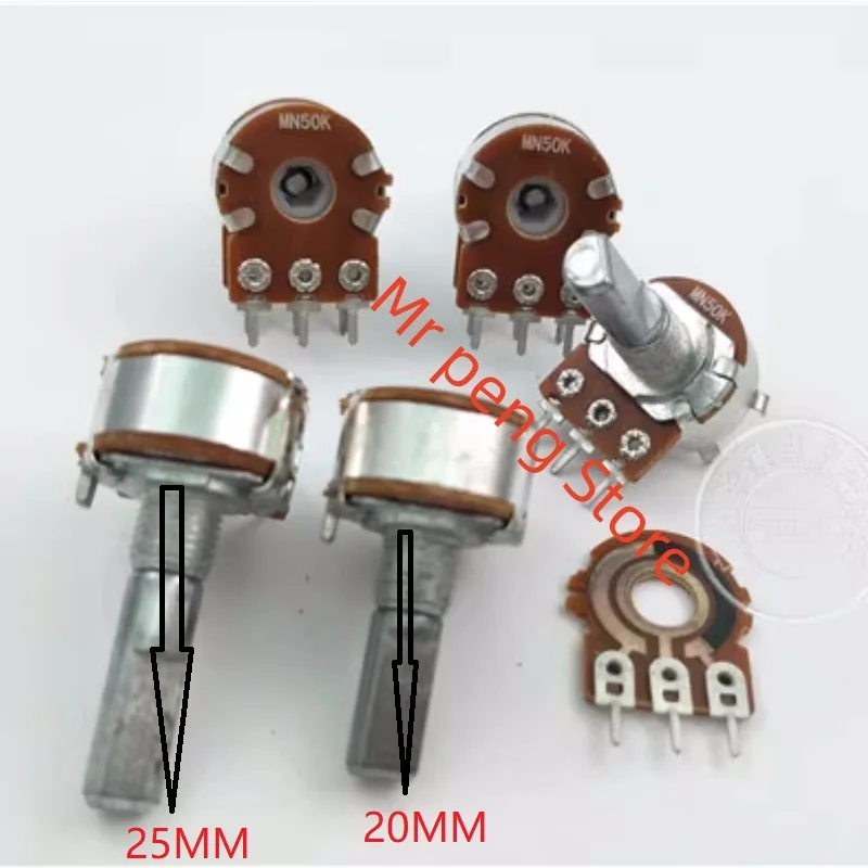 1pcs Imported film 148 dual potentiometer 50KMN MN50K balanced potentiometer with center point half handle