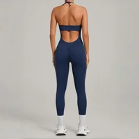 Women's Yoga Jumpsuit Peach Hip Backless One-Piece Sports Shorts Yoga Fitness Jumpsuit Running Casual Workout Gym Yoga Bodysuit - Image 6