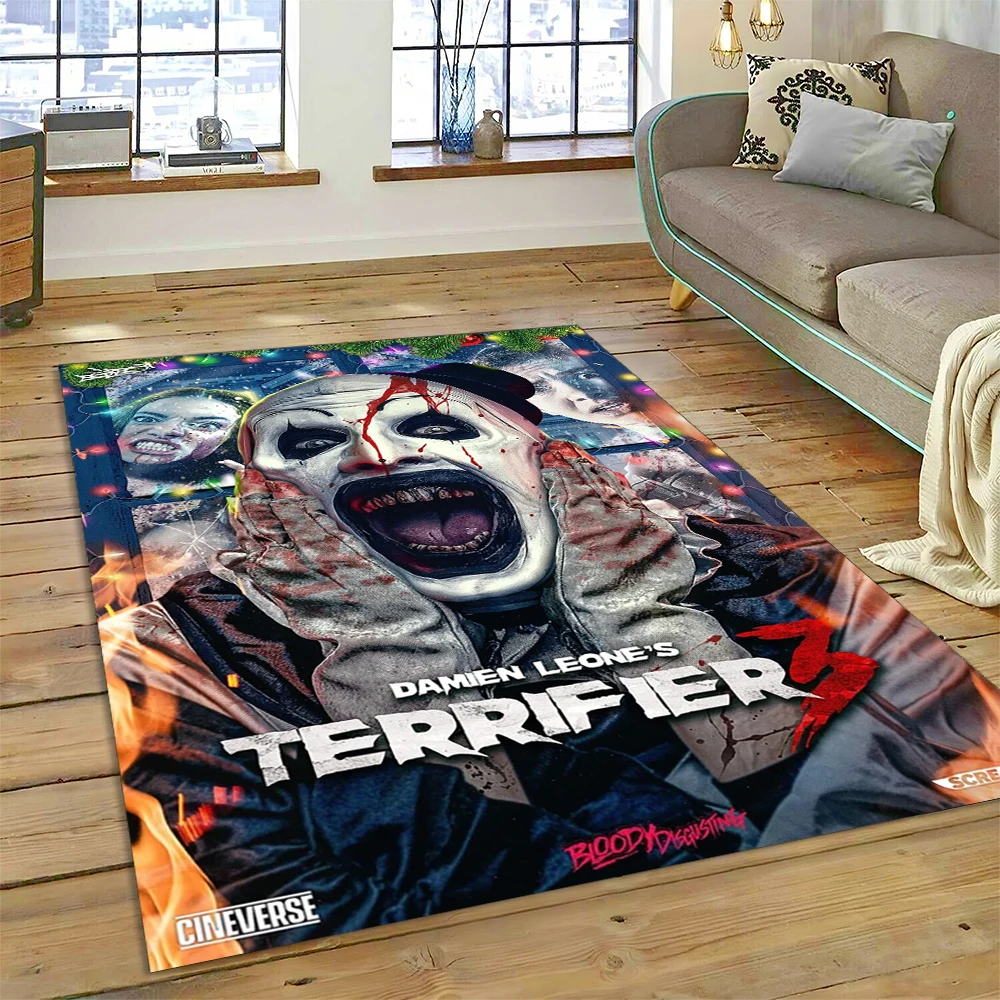 27 Style Terrifier 3 Horror Clown Movie Flim Carpet Rug for Bedroom Living Room Home Sofa Decoration,kids Play Decor Floor Mat