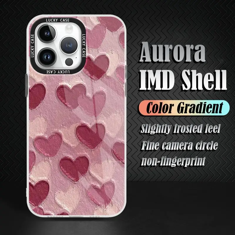 Heart Case For Apple iPhone 15 11 13 14 Pro Max 12 Silicone 15 Plus 11Pro high-level Matte Soft Phone Cover