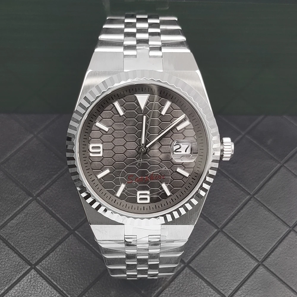 

Мужские механические часы 41 мм, сотовый циферблат, NH35, автоматический механический механизм, сапфировый, светящийся, водонепроницаемый