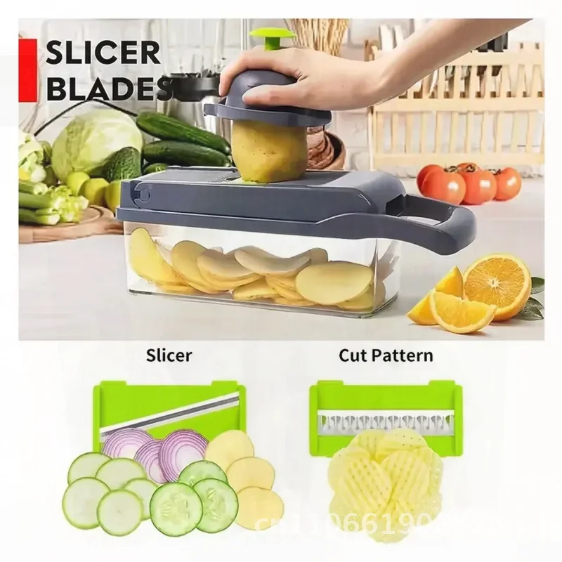 

Многофункциональный измельчитель овощей 16-в-1 измельчитель лука с ручкой терка для еды кухонная слайсер инструмент для эффективной приготовления пищи