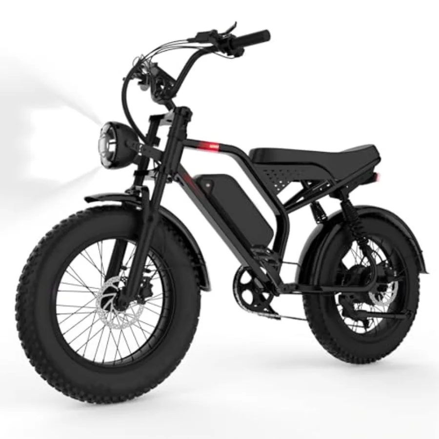 

Commuter electric bikes for adults: 1500/2000/3000W peak 48V removable long-lasting battery full suspension 20in fat tires blac