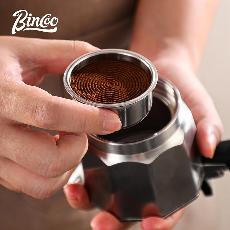 Bincoo Double Valve Moka Pot, 120ml 2 Cup Stovetop Espresso Maker, Italian Coffee Pot with Wooden Handle, Rich Crema Brewing for view 4