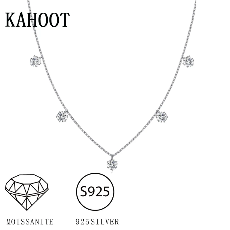 

Женское колье из серебра 925 пробы, с муассанитом