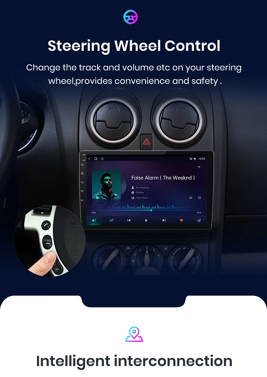 Junsun carplay android auto autoradio für nissan qashqai j10 2011-2015 gps intelligente systeme tereo multimedia autoradio – Detail 15