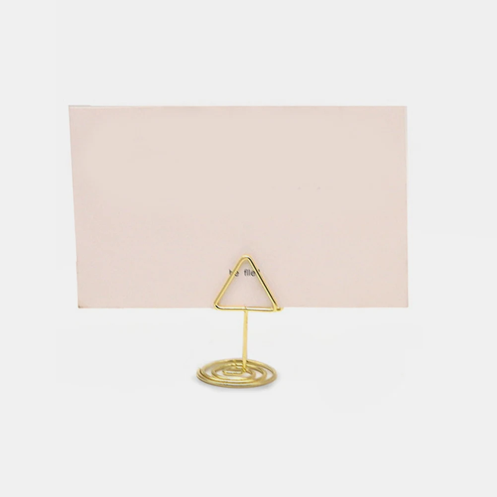 

20 Pcs Triangle Memo Clips Metal Card Holders Stand Vertical Display Place Picture Business Table Numbers Christmas Decor