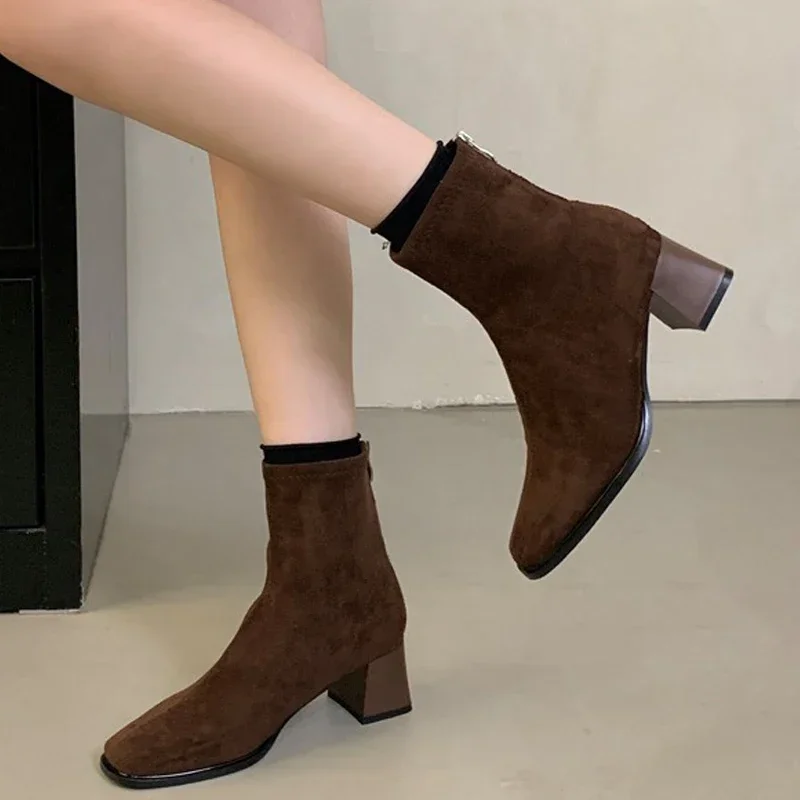 Aneikeh الخريف الشتاء ساحة منخفضة الكعب حذاء من الجلد جودة عالية موجزة أحذية امرأة موضة سستة بوتاس الفقرة Mujer