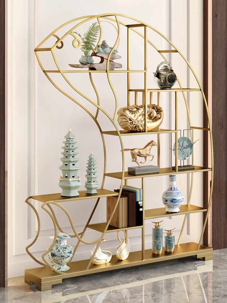 Light Luxury Living Room Entrance Partition Golden Dragon Decorative Storage Holder