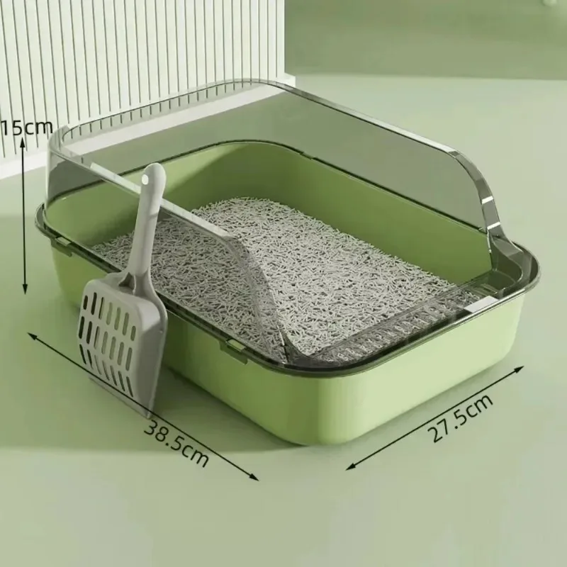 Cat Litter Box Kitty Sandbox cat bathroom Semi Closed Cleaning Basin Supplies Pet Toilet Kitten Tray Bedpan Accessories Supplies