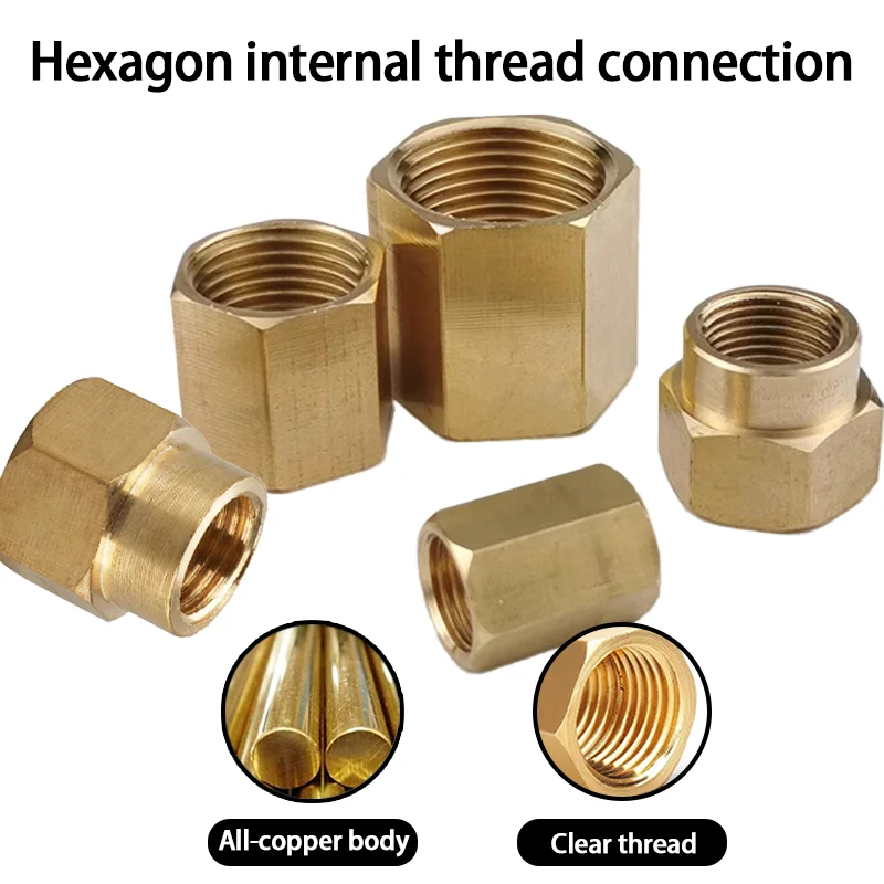 10Pcs Female Thread Brass Pipe Fittings Hex Nut Rod Connector 1/8