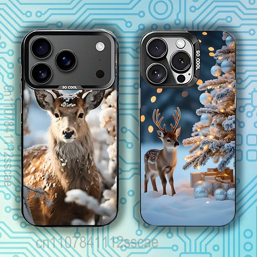 

Christmas Tree Elk Santa Claus Phone Case For iPhone 17,16,15,14,13,12,11,Pro,Max,Plus,E,Air,Mini Black IMD Cover