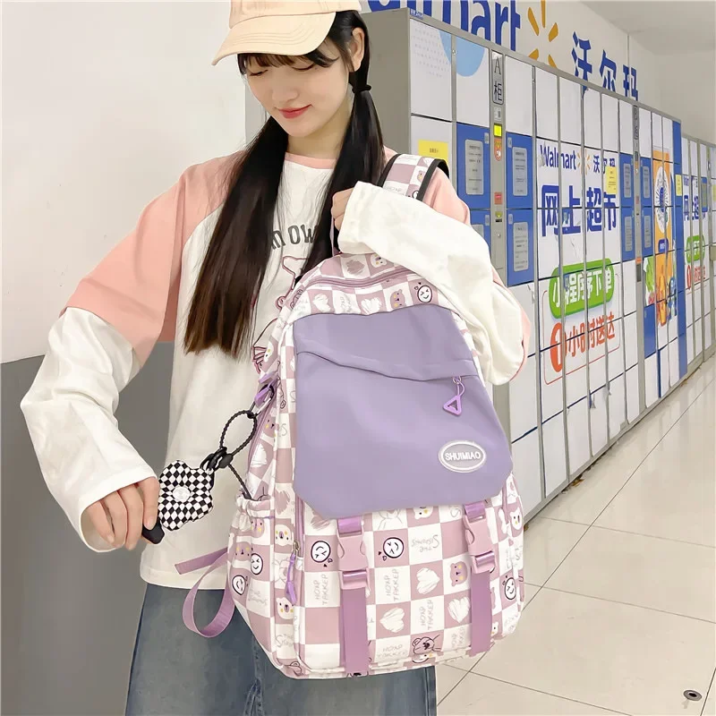 Student Backpack New Trendy Large Capacity School Bag Shoulder Bag For Girls Women Casual Backpacks Travel Bag For High School