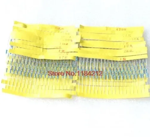 New 1% 1/4W 10R-1MR Metal Film Resistor Assorted Kit 20 Values Total 400pcs 20pcs Each In sock High QualityHotSale