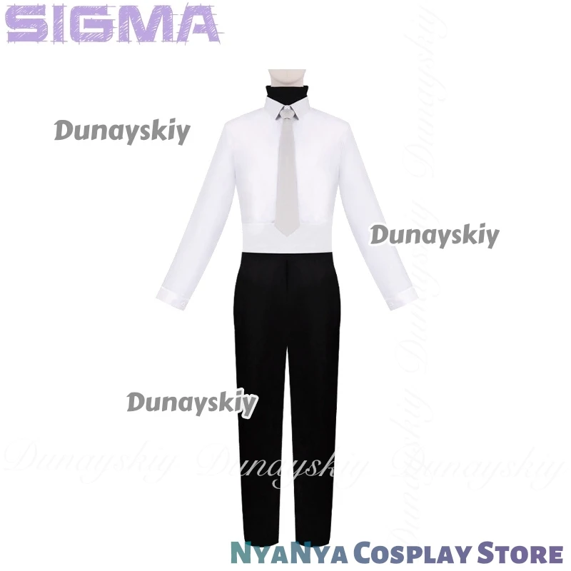 アニメシグマコスプレスカイカジノマネージャー白紫ウィッグ付き白トップコスプレ 코스튬オールオブセット