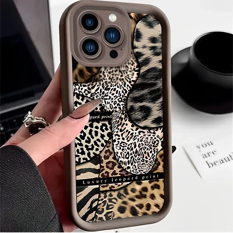 ليوبارد طباعة جراب هاتف ل XiaoMi POCO M6 M4 برو 5G M3 F6 F5 F4 F3 GT X6 X5 X4 X3 NFC Mi 14 13T 13 لايت 12 سيليكون الغطاء الخلفي