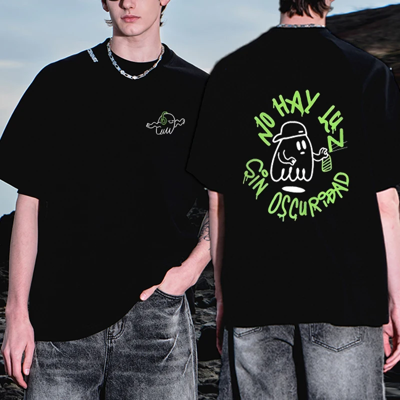 

Feid Ferxxo Mor No Le Temas A La Oscuridad printed short sleeve T-shirts Men Women Vintage Cotton O-Neck T shirt Oversized Tops