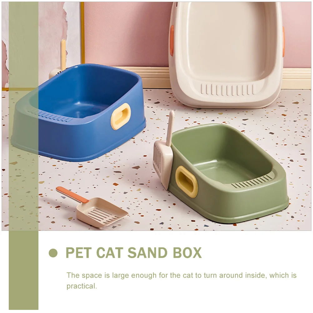 

Cat Litter Box Large Space Semi-Enclosed Design Anti-Splashing Toilet Easy Clean Pet Supply Semi-Enclosed Cat Toilet