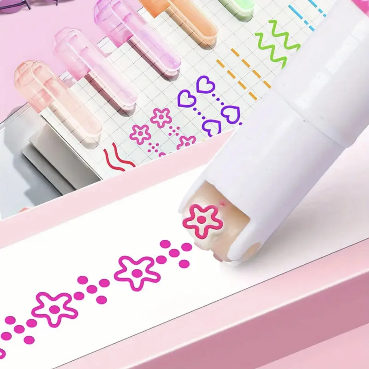 

Colored Curve Pens Curve Highlighter Pen Set, Colored Pens with 6 Different Shapes, for Writing Drawing