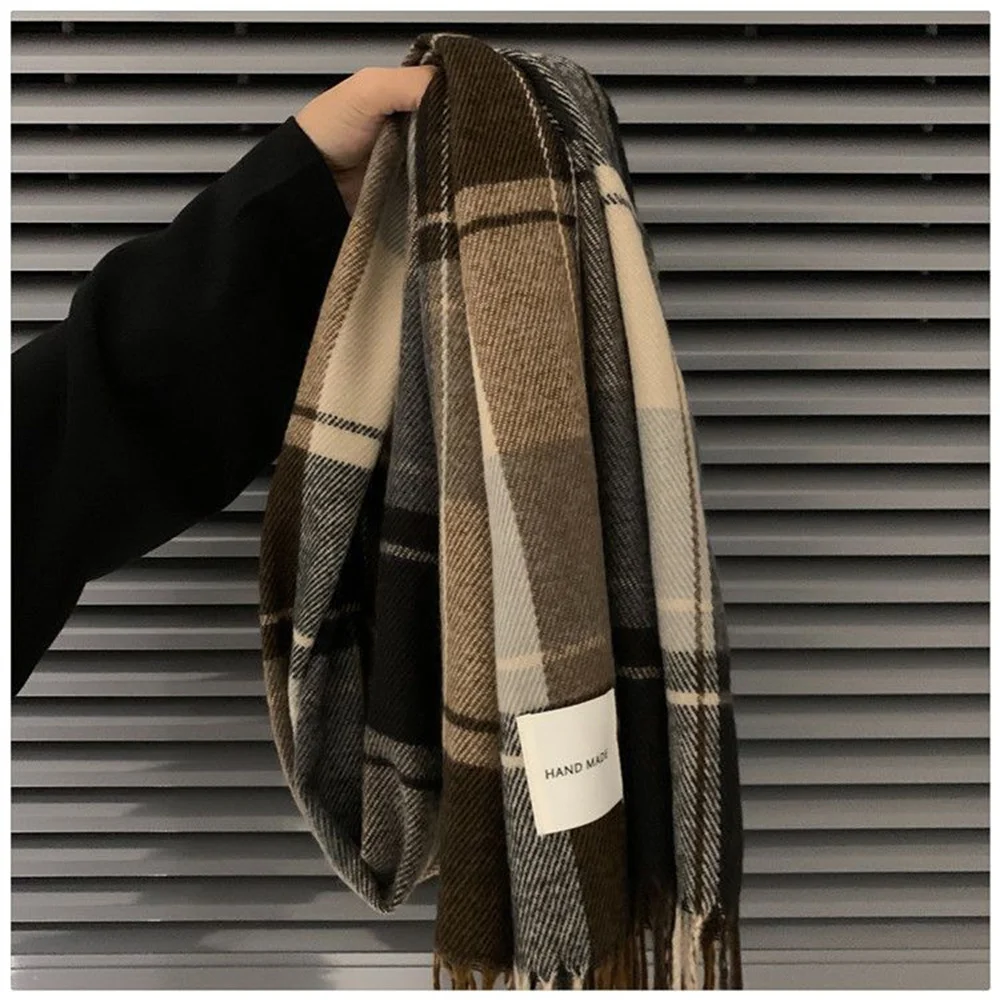 Women\'s Fall Winter Scarf Classic Tassel Plaid Scarf Warm Soft Chunky Large Blanket Wrap Shawl Scarves hat034