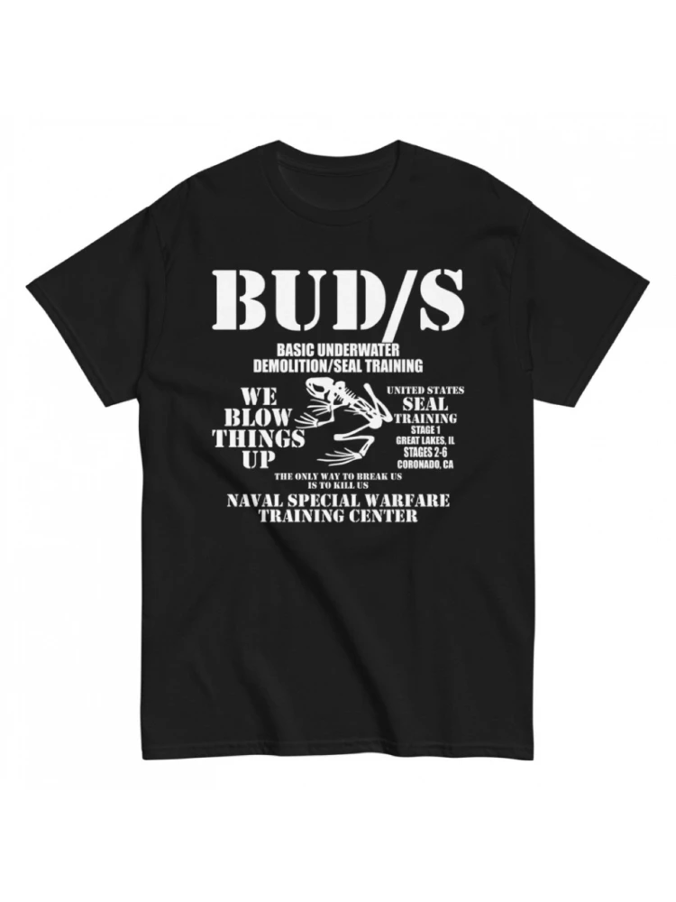 

Seals Brotherhood Training Bud/s Military USA Patriotic pattern -100% cotton summer short-sleeved O-neck men's printed T-shirt.