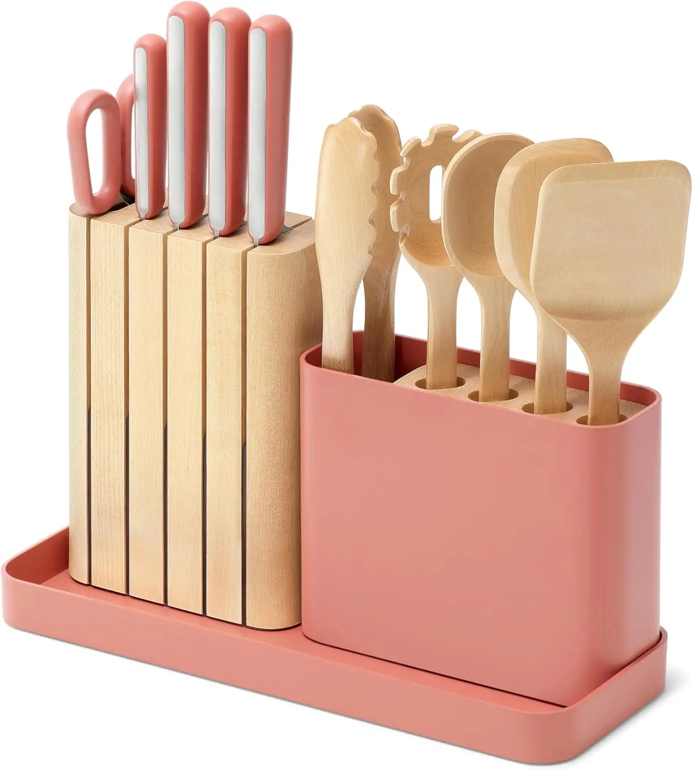 14-Piece Kitchen Prep Set - Kitchen Knife Set & Wooden Utensil Set - Made With Premium German Steel Blades & FSC-Certifi