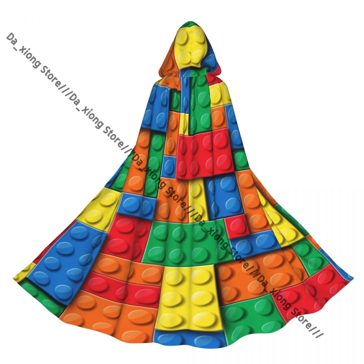 

Красочные строительные блоки, кирпичи, плащ ведьмы, костюм для косплея на Хэллоуин, плащ унисекс для взрослых, накидка в стиле ретро