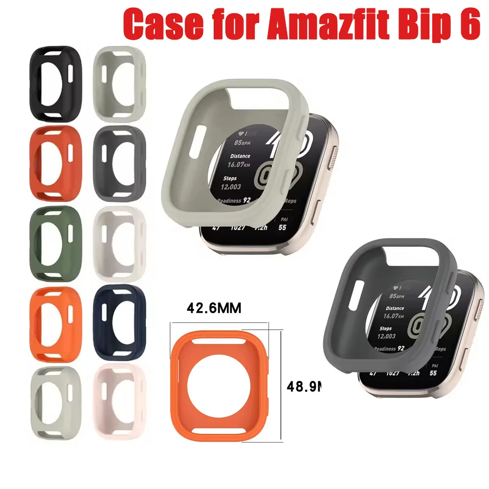 Smart Watch Strap Bumper Shell Protector for Amazfit Bip 6 (A2435) Soft Silicone Case for Huami Amazfit Bip6 A2435 Accessories
