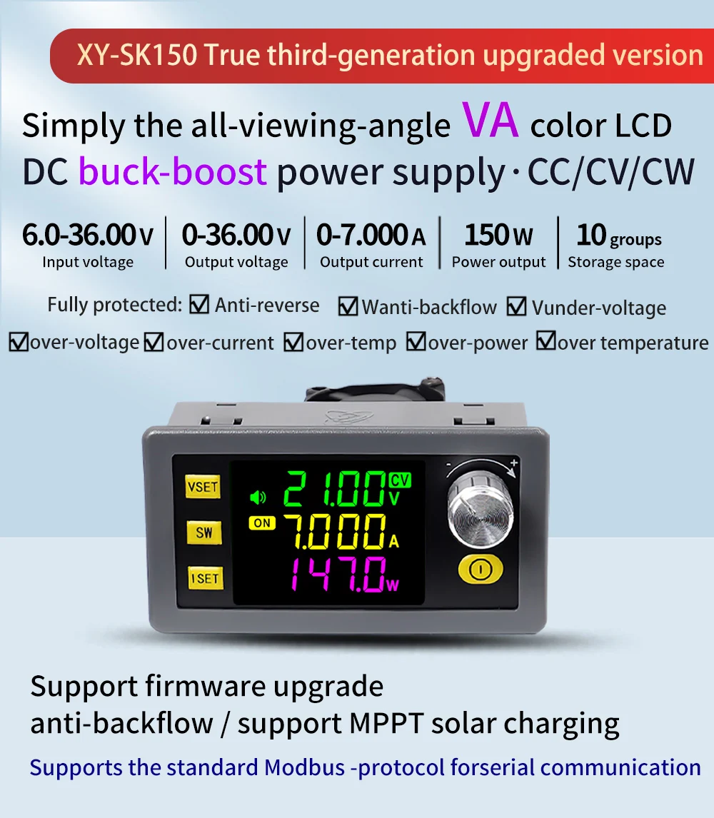 SK150 NC lift voltage DC adjustable power supply Constant voltage constant current solar charging module 7A/150W