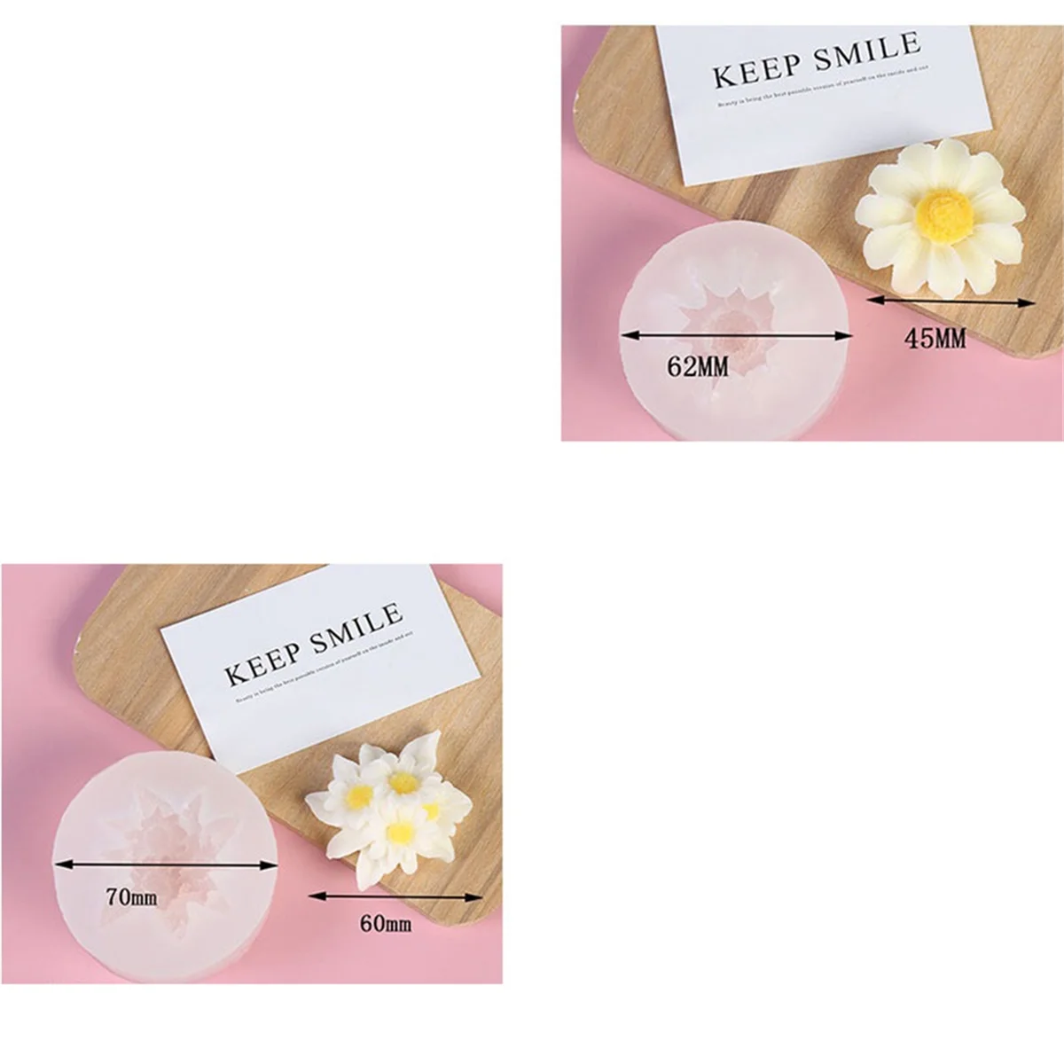 A71P DIY الزهور اليدوية الإقحوانات قالب من السيليكون قالب شمع المنزل كوب الديكور #4