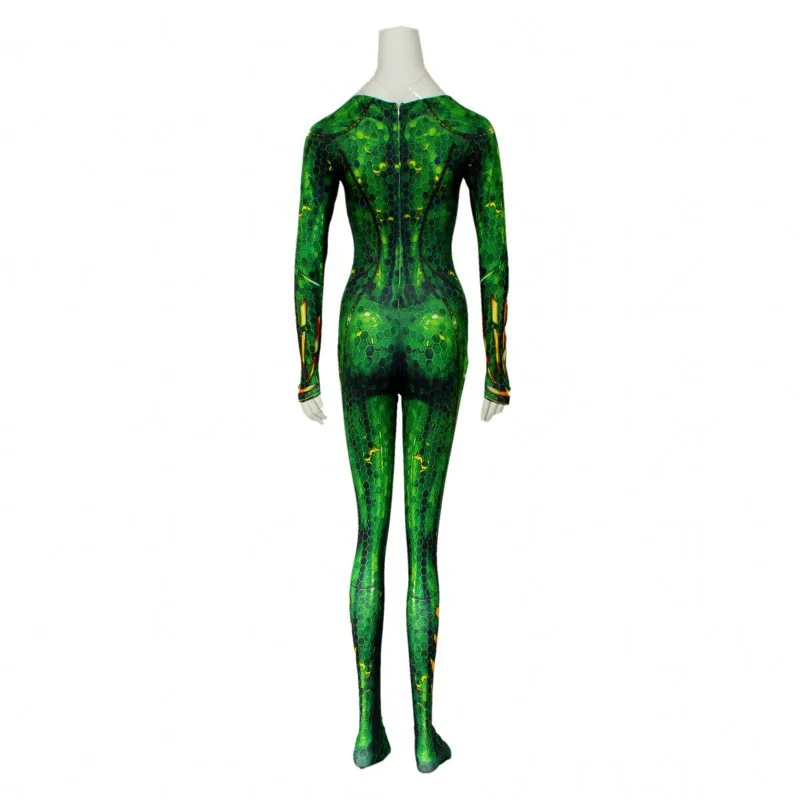 Mera Cosplay Costume collant tuta Anime Sea Movie The Queen Mera Amber Cosplay per le donne Sexy Green Suit Halloween Christmas