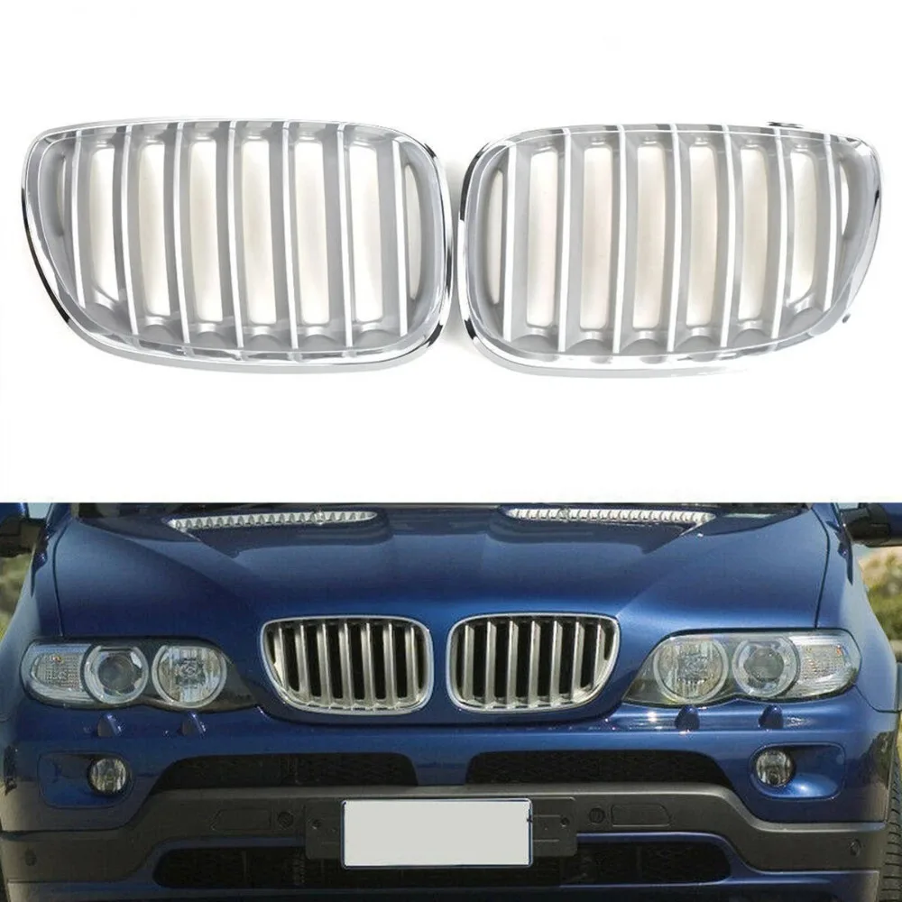 

Car Grilles OEM 51137113733 51137113734 Anti-scratch ABS Car Front Hood Grill Racing Grills Fit for BMW X5 E53 2004-2006