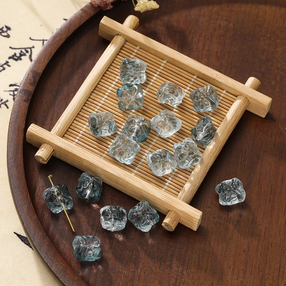 

60Pcs Lion Shape DIY Beads Handmade Transparent Crystal Glass Beads Irregular Bracelet Necklace Jewelry Making Accessories