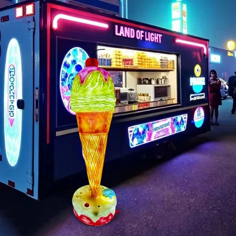 Y Evening luminous ice cream model three-dimensional simulation ice cream ornament light box sculpture wall-mounted ice cream