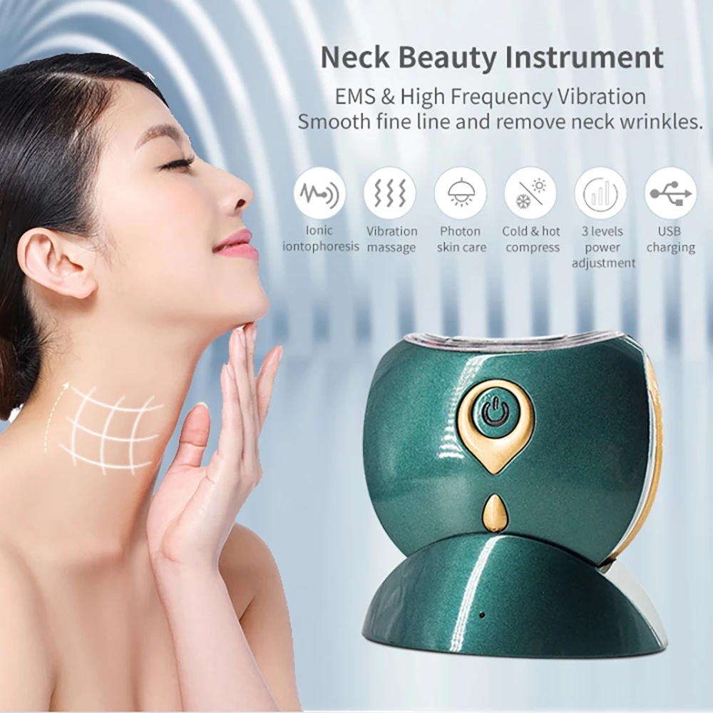 

Neck Face Beauty Device Anti-wrinkle Anti-aging Reduce Puffiness Facial Device 3 Modes Neck Sonic Vibration Ems Neck Lift Device