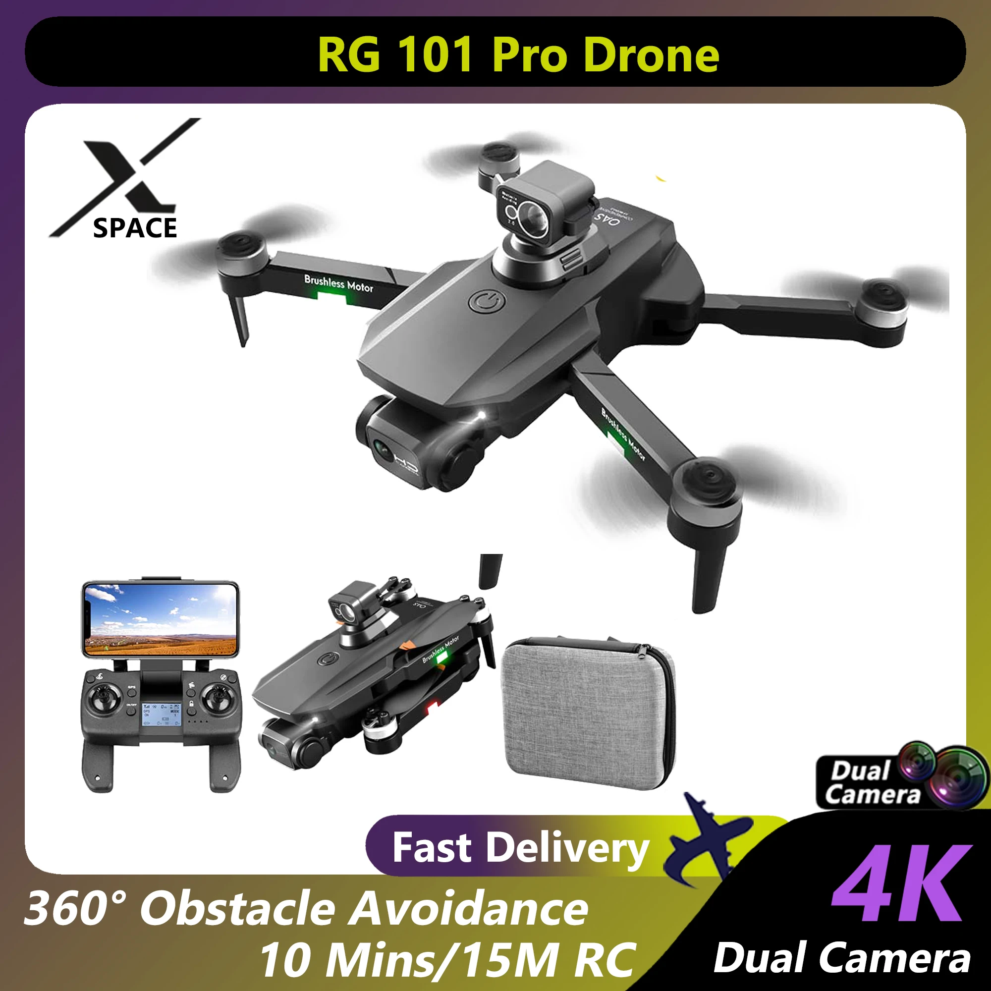 

Cross-border RG101 Pro 8K Uav 2-axis Gimbal HD GPS Laser Obstacle Avoidance Aerial Photography Dual Camera Quadcopter Toys Kids