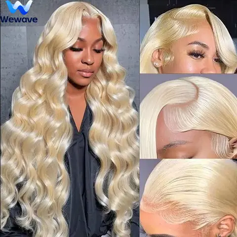 Wewave-pelucas de cabello humano ondulado, peluca rubia 613 13x4 13x6 Hd, pelo Frontal de encaje para bebé, pelucas brasileñas originales con nudos blanqueados