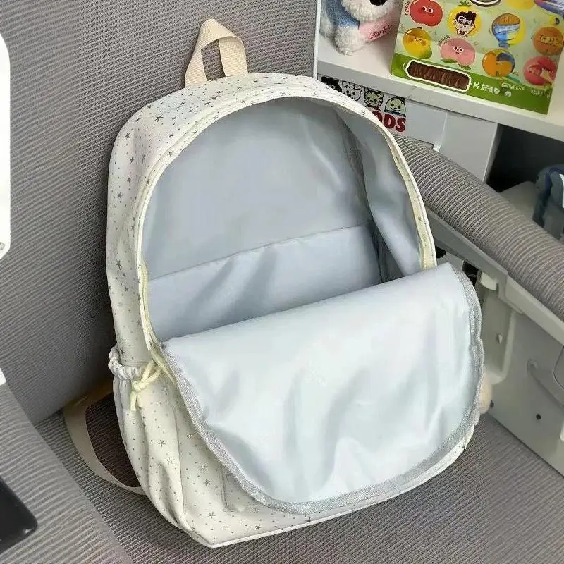 Damen-Schultaschen aus Segeltuch mit mehreren Taschen, Tagesrucksack mit Schleifenanhänger, Laptop-Rucksäcke – Detail 9