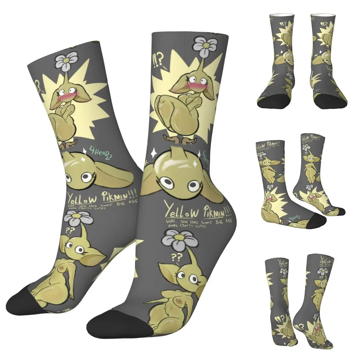 Chaussettes imprimées Pikmin Faune pour hommes et femmes, mode applicable tout au long de l'année, cadeau IQUE Gift