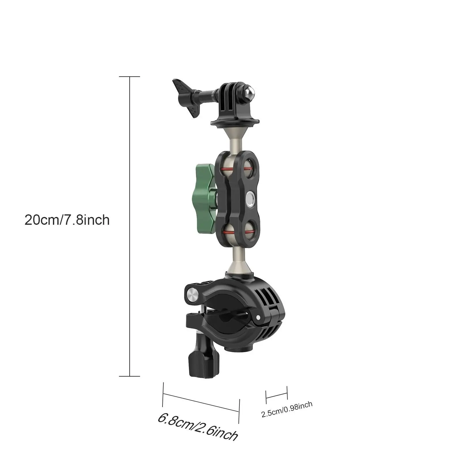 حامل تثبيت على مقود الدراجة مع حامل رأس كروي لهاتف Gopro Hero 13 12 11 10 9 Insta 360 X3 X4 DJI OSMO كاميرات الهواتف المحمولة